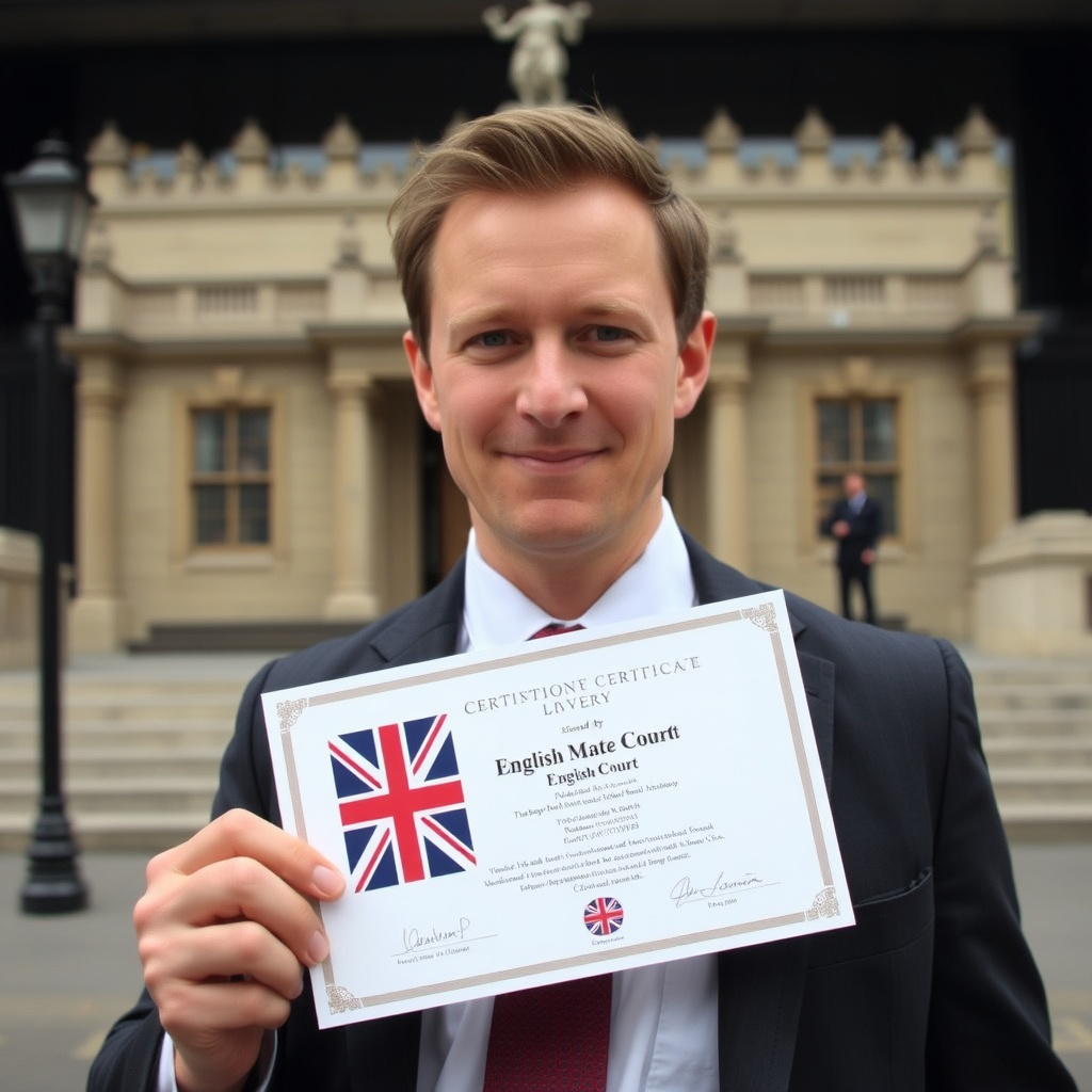 c506776d db5f 4c22 827c f7836a617ad8 neuroflash English lawyer with a pin featuring the British fl 1757209094